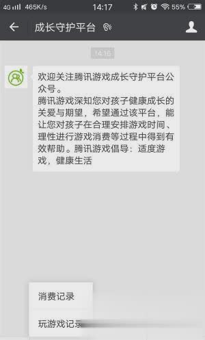腾讯游戏成长守护平台微信版软件截图
